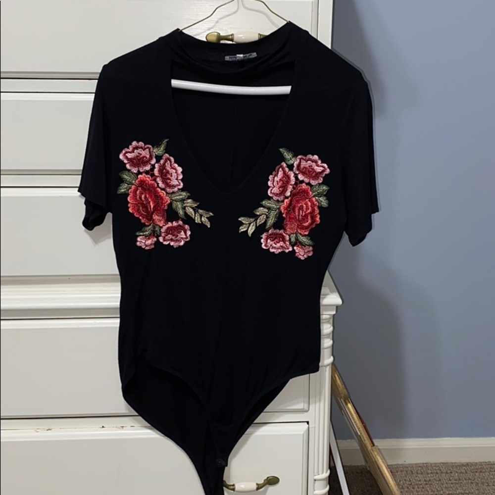 Embroidered body suit